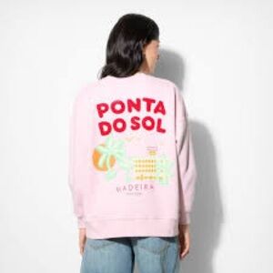 Wild Fable Women's Oversized Graphic Pullover Sweatshirt, M - Light Pink